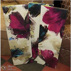 3-PC SHOWHOME CANVAS PURPLE FLOWER ALL 10" X 30"