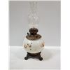Image 1 : ANTIQUE OIL LAMP WITH CAST IRON BASE 17" TALL