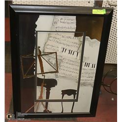 WOOD FRAMED D. SCARLATTI PIANO MUSICAL  ABSTRACT