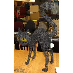LIGHT UP BLACK HALLOWEEN CAT (PLUGS IN) 42" TALL