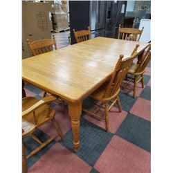 SOLID WOOD 9PC DINING SET, INCLUDES TABLE (61" X