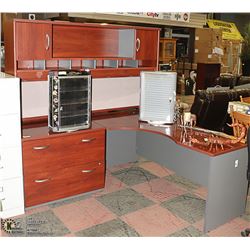 CORNER DESK WALL UNIT WITH HUTCH &  LATERAL
