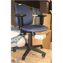 NEW BLUE FABRIC HYDRAULIC LIFT OFFICE CHAIR