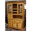 Image 1 : OAK CHINA CABINET 6 DRAWERS, 4 DOOR WITH WINE RACK