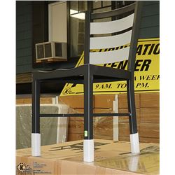 SET OF 3 NEW 25910 BLACK METAL CAFE CHAIRS