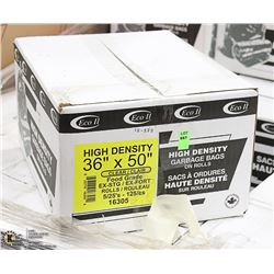 CASE OF 36" X 50" CLEAR FOOD GRADE GARBAGE BAGS