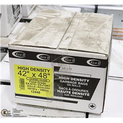 CASE OF 42" X 48" CLEAR GARBAGE BAGS ON ROLLS