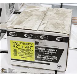 CASE OF 42" X 48" CLEAR GARBAGE BAGS ON ROLLS