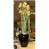 Image 1 : FLOWER ARRANGEMENT IN BLACK VASE 38" TALL
