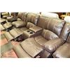 Image 4 : NEW SF9592 BROWN RECLINING DROP DOWN COLSOLE SOFA