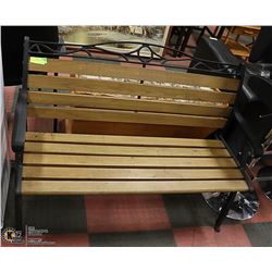 CAST IRON AND WOOD BENCH 47" ACROSS