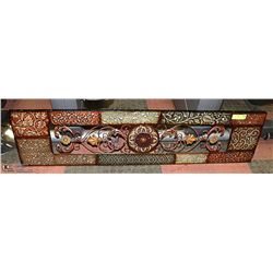 METAL FLORAL DECORATIVE WALL HANGING- 4' X 1'
