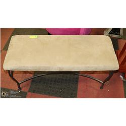 SUEDE LIKE COVERED BENCH, 3FT, WITH WROUGHT