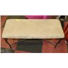 Image 1 : SUEDE LIKE COVERED BENCH, 3FT, WITH WROUGHT