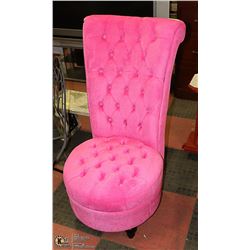 HOT PINK HIGH BACK ACCENT CHAIR. 44" TALL