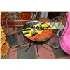 Image 1 : COLOURFUL BISTRO TABLE AND 2 FOLDING CHAIR SET
