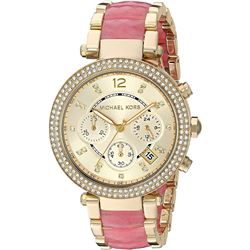 NEW MICHAEL KORS PINK/GOLD 39MM PARKER MSRP $401