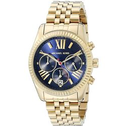 NEW MICHAEL KORS BLUE DIAL LEXINGTON MSRP $340