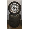 Image 1 : LOT OF FOUR 16" ALUMINUM 5 BOLT RIMS WITH TIRES,