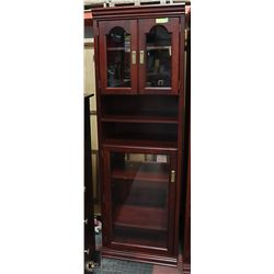 3 DOOR CABINET WITH GLASS AND LIGHTS 76"T X 24"W