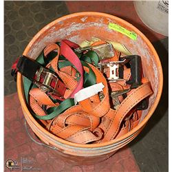 PAIL FULL OF RATCHET STRAPS