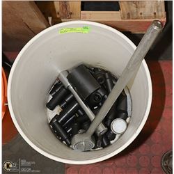 PAIL WITH LARGE RATCHETS AND SOCKETS