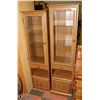 Image 1 : PAIR OF WOOD DISPLAY CABINETS, APPROX 16" X 13" X
