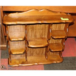 WOOD WALL DISPLAY SHELF 25" X 22" X 5"