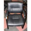 Image 1 : BLACK LEATHER/ METAL SIDE CHAIR