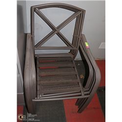 LOT OF 4 STACKABLE METAL LAWN CHAIRS