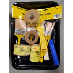 PAINTING LOT: INCLUDES PAINTERS TAPE, DISPOSABLE