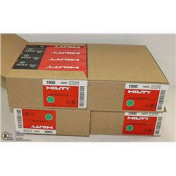 4 CASES OF 1000 HILTI 4.27 CALIBER FASTNER CHARGES