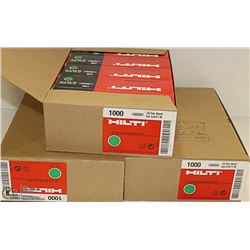 3 CASES OF 1000 HILTI 4.27 CALIBER FASTNER CHARGES
