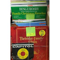 LOT OF 31 VINTAGE RECORDS INCL PARTRIDGE FAMILY,