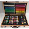 Image 1 : LARGE WOODEN BOX OF COLORED PENCILS, CRAYONS