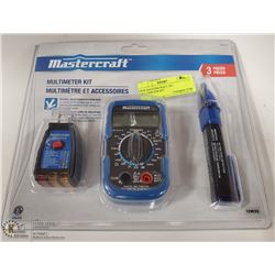 NEW MASTERCRAFT 3PC MULTIMETER KIT