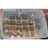 Image 1 : CLEAR BIN WITH 18 SMITHWICKS BEER GLASSES