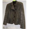 Image 1 : DANIER DARK SAGE DISTRESSED LEATHER JACKET