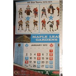1970/71 NHL ALL STAR TEAMS CALENDAR EXPORT "A"