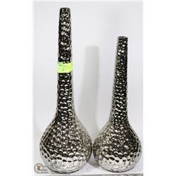 VASES HAMMERED DECORATIVE CERAMIC- SET OF 2