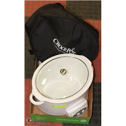 CROCK POT SLOW COOKER WITH PORTABLE TRAVEL BAG
