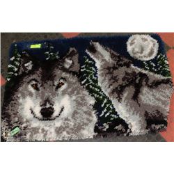 WOLF RUG WALL HANGING 26" X 40"