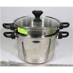LAGOSTINA LARGE STOCK POT WITH STEAMER INSERT