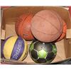 Image 1 : LOT OF 5 BASKET BALLS & SOCCER BALLS
