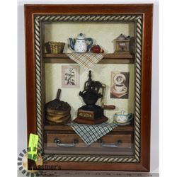 LARGE VINTAGE SHADOW BOX WALL DISPLAY
