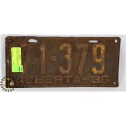 1936 ALBERTA LICENSE PLATE