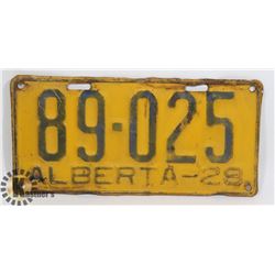 1929 ALBERTA LICENSE PLATE