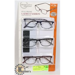 LDS DESIGN OPTICS F. GRANT READING GLASSES +1.25