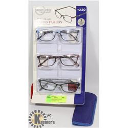 LDS DESIGN OPTICS F. GRANT READING GLASSES +2.50