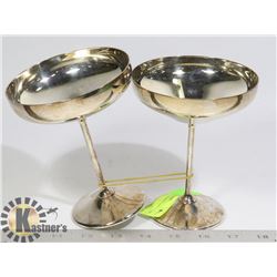 PAIR OF SILVER PLATE LONG STEM GOBLETS
